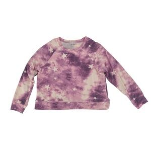 Wildfox Purple Tie Dye Long Sleeve Star Sweatshirt Size Large Women’s